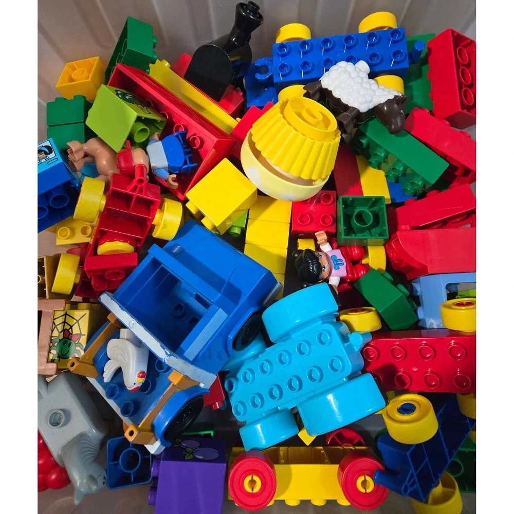 LEGO Duplo Bulk Lot Mixed Bricks Vehicles Figures Animals Assorted Colors